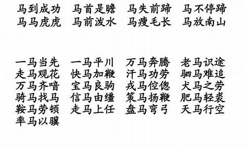 带有马字的成语_带有马字的成语有什么