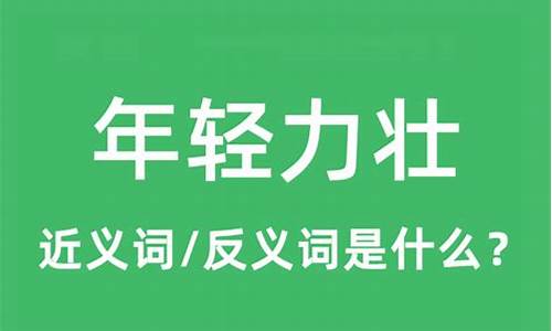 年轻力壮的意思_年轻力壮的意思解释